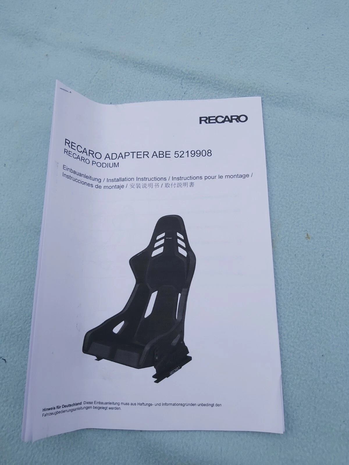 Recaro Podium Side mount ABE 5219908