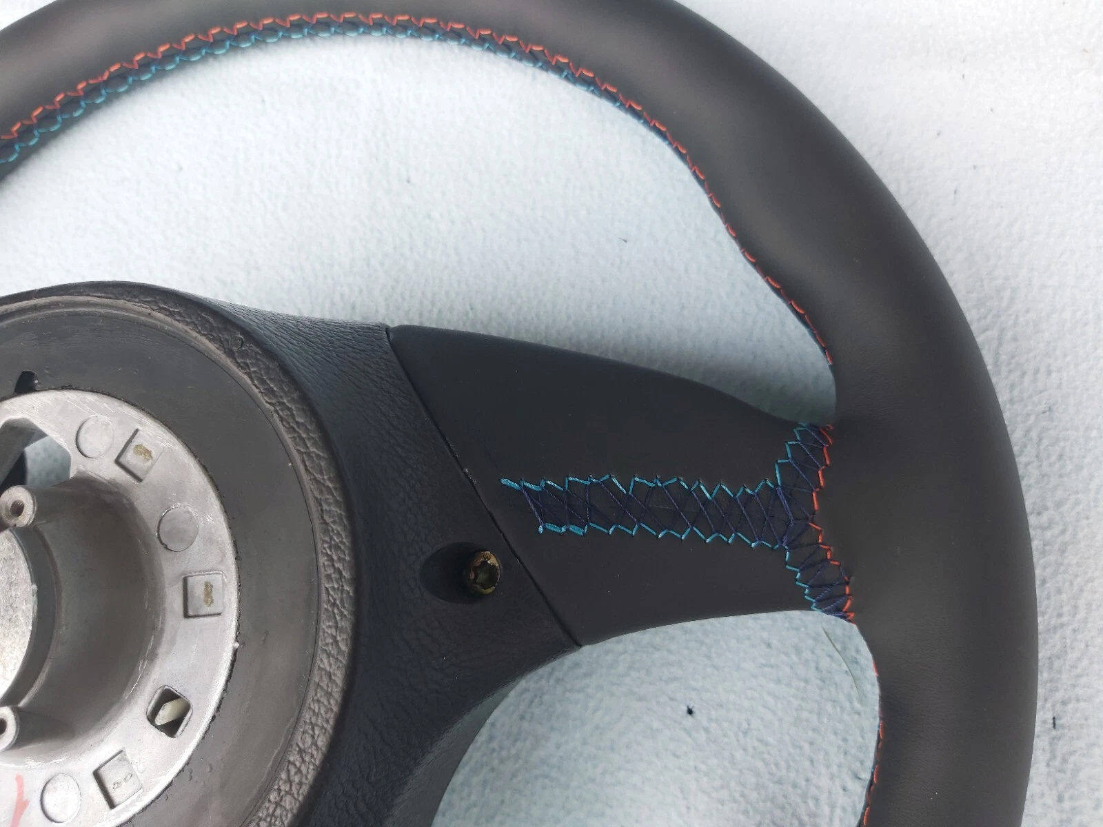 BMW E36 Euro sports steering wheel with thumb rests, new leather