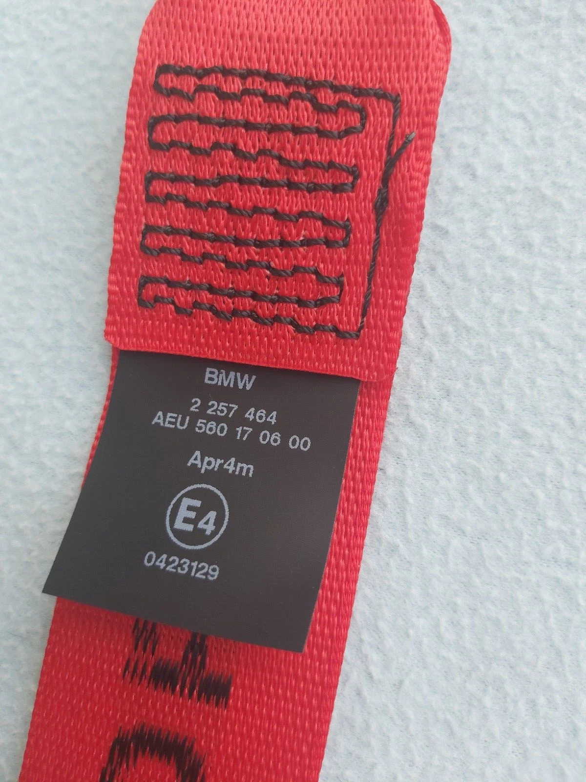 GENUINE BMW E36 COUPE RED MOTORSPORT UPPER FRONT BELTS (LEFT + RIGHT)