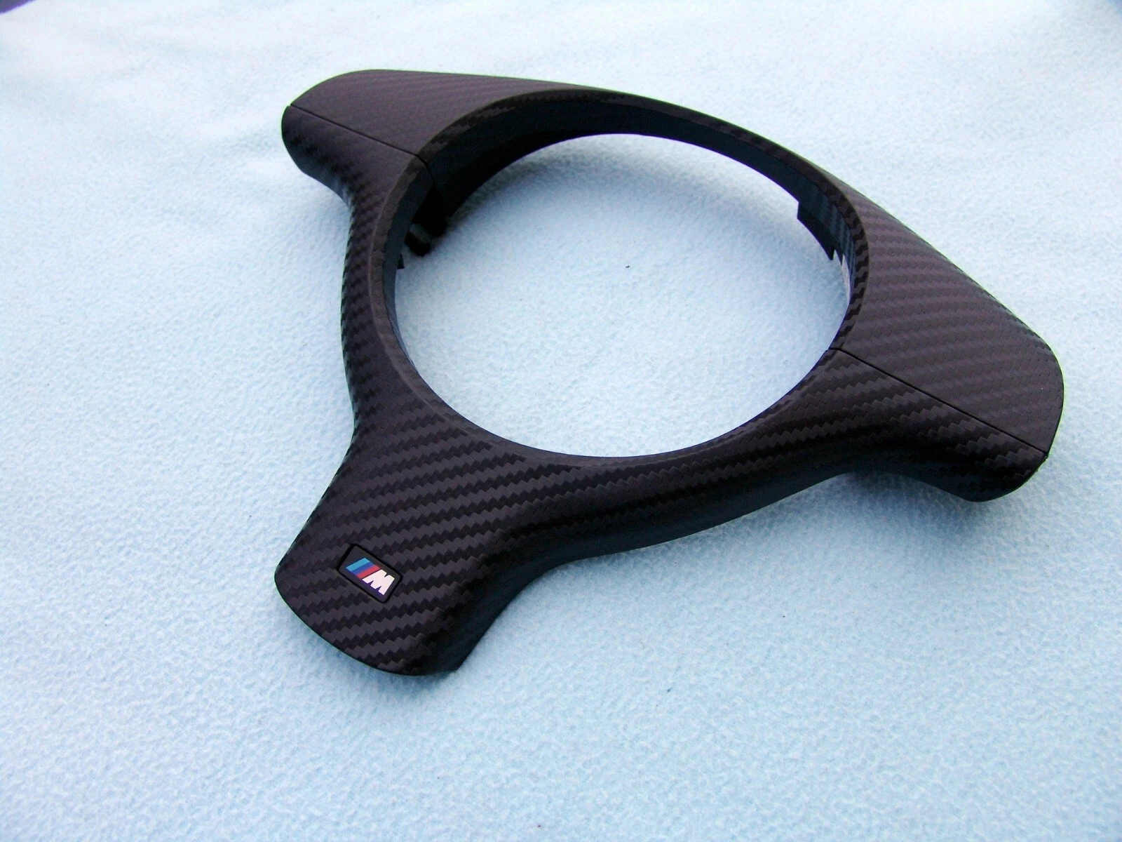 BMW E46 M3, E39 M5 STEERING WHEEL TRIM / COVER REWRAPPED WITH CARBON FIBER VINYL
