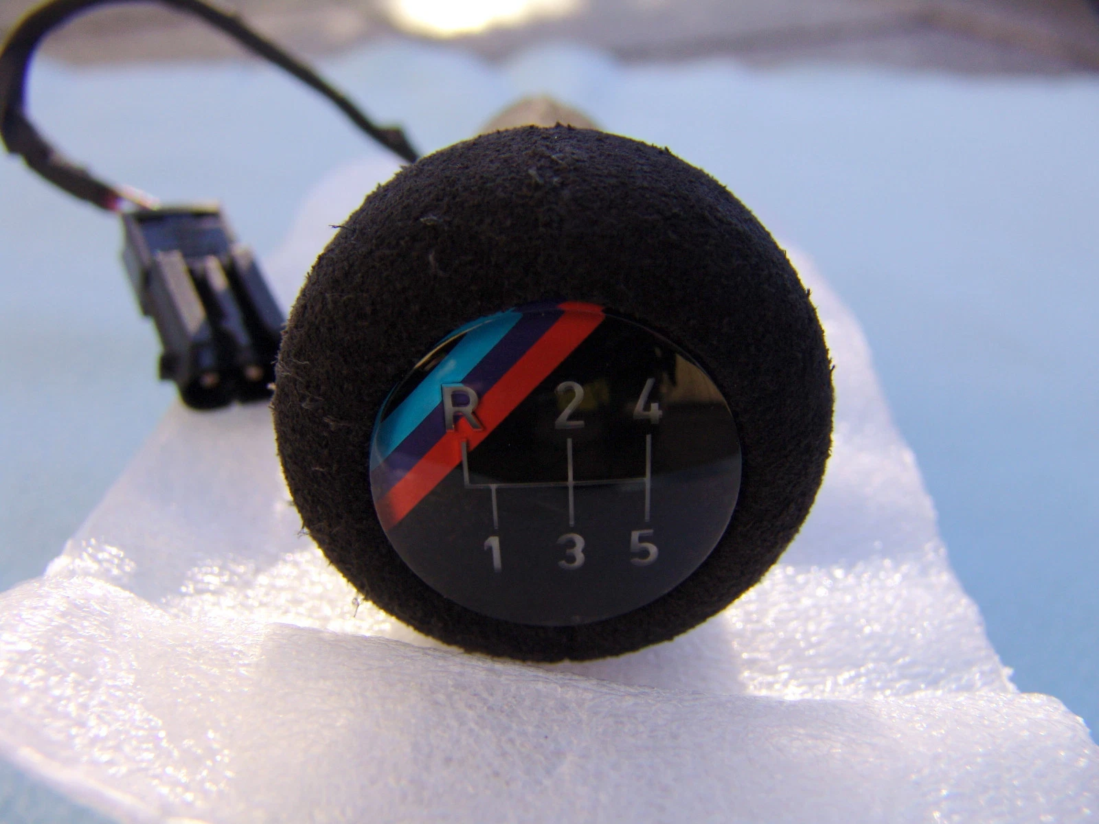 ORIGINAL BMW E30 M3 Sport Evolution Illuminated Shift Knob - Suede / Rough Leather