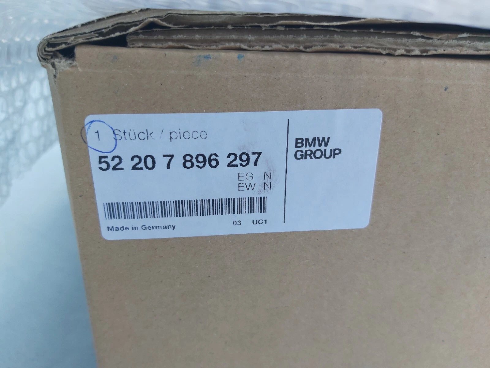 BMW E46 M3 CSL REAR CONSOLE TRAY OEM 52207896297 MADE IN GERMANY, BRAND NEW