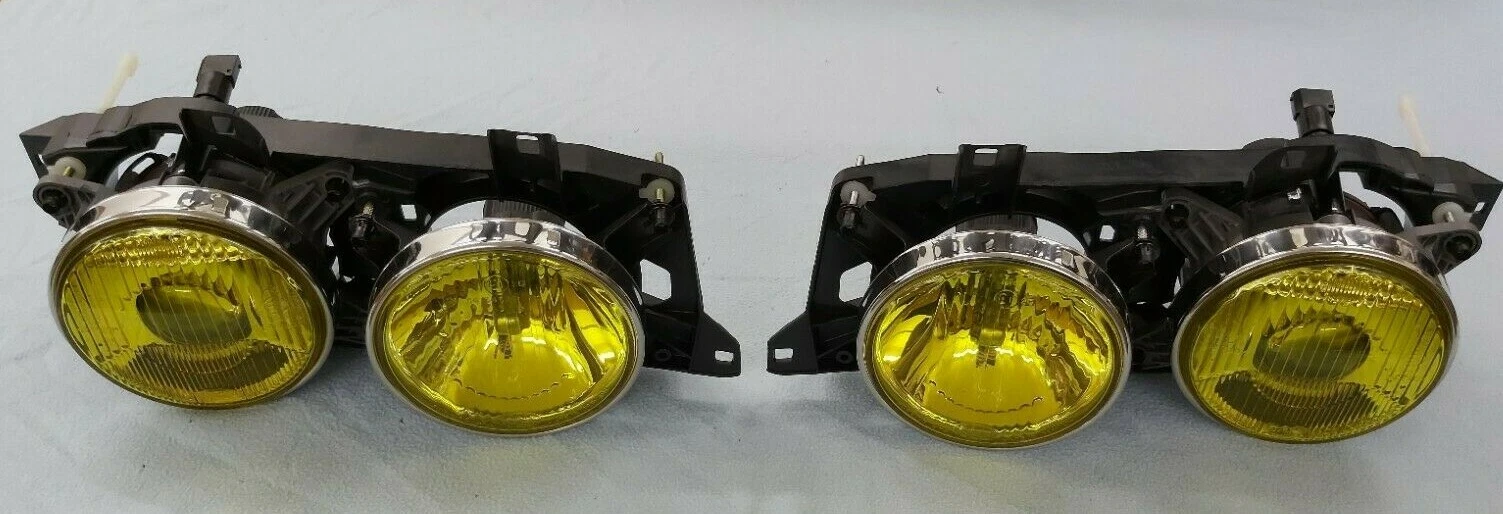 BMW E32 E34 M5 HELLA ELLIPSOID EURO YELLOW HEADLIGHTS,OEM, GENUINE BMW,BRAND NEW