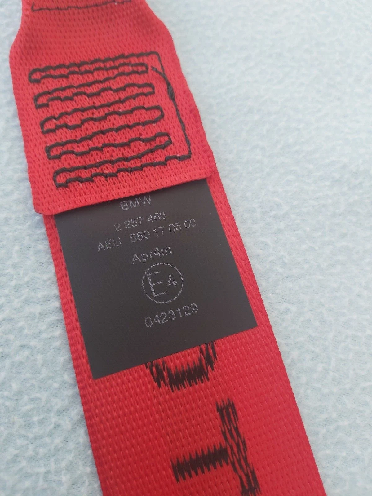 GENUINE BMW E36 COUPE RED MOTORSPORT UPPER FRONT BELTS (LEFT + RIGHT)
