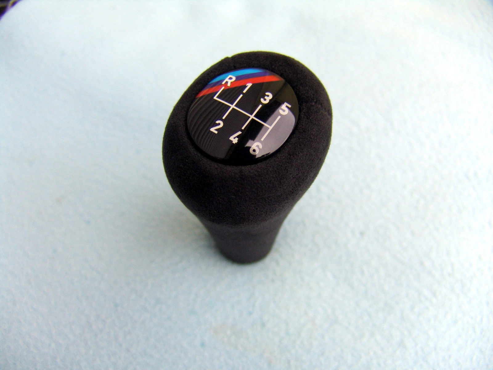BMW E31, E34, E36 M3 SHIFT KNOB, NEW ALCANTARA AND 6 SPEED EMBLEM
