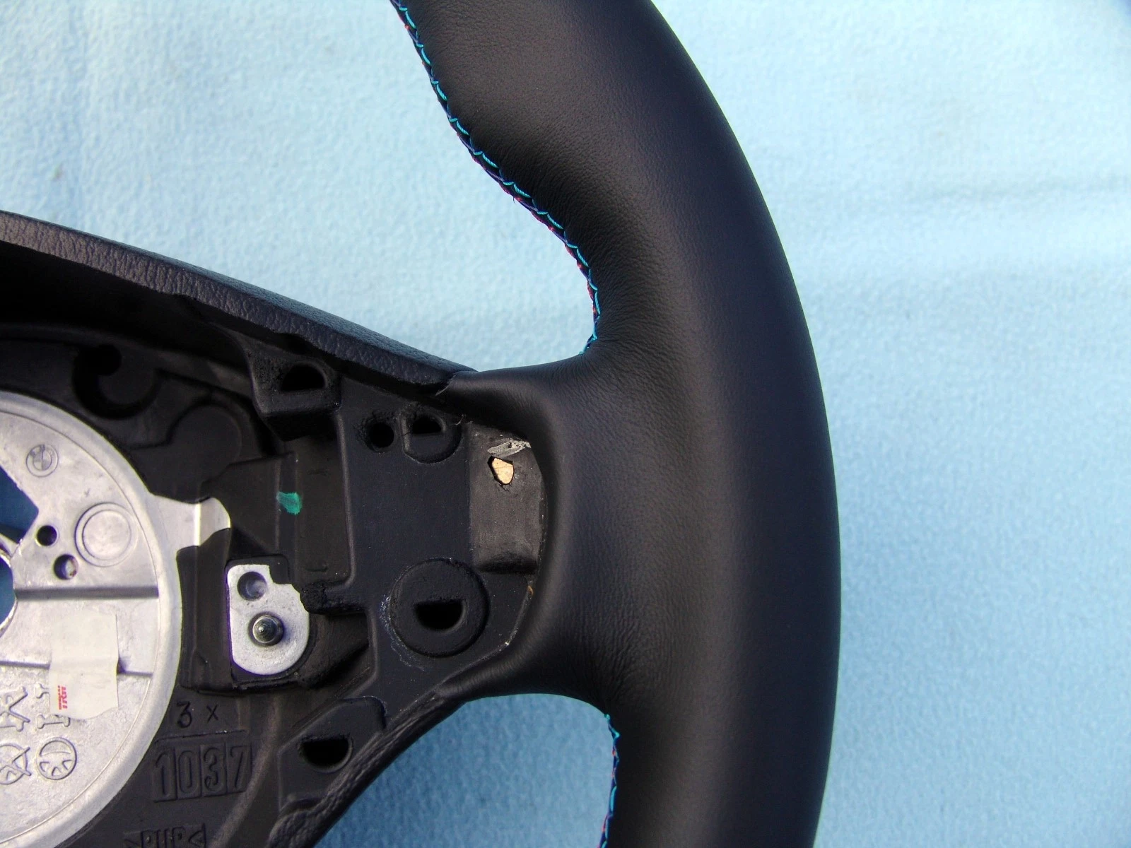 BMW M TECHNIC SPORTS STEERING WHEEL, E36 M3 NEW NAPPA LEATHER, 3 COLOR STITCHING