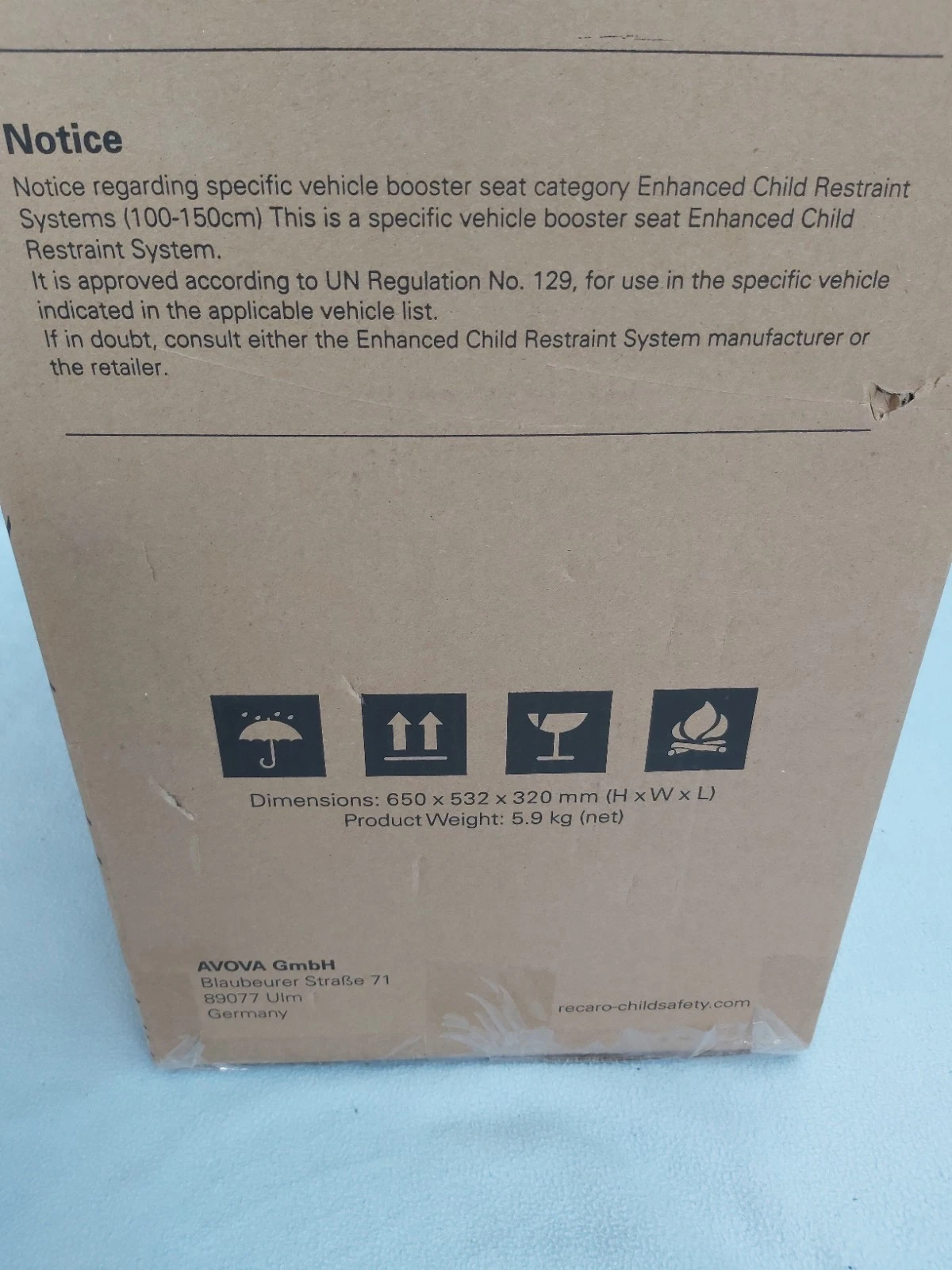 RECARO Axion 1 "Fresh Black" Child Seat, NEW. Made in Germany