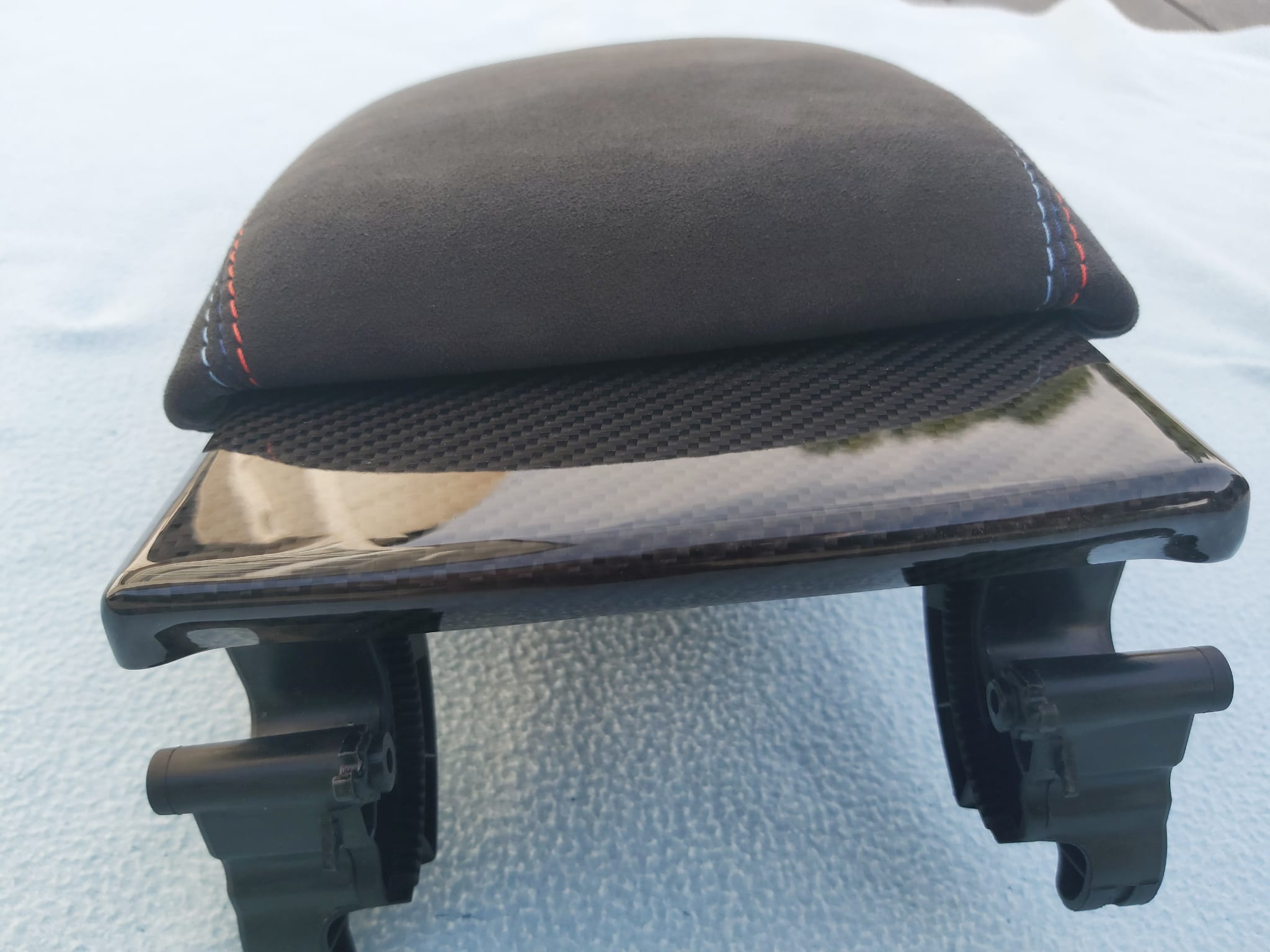 BMW F80 M3 F82 M4 ARMREST, NEW 9002 ALCANTARA with M-STITCHING and CARBON Cover